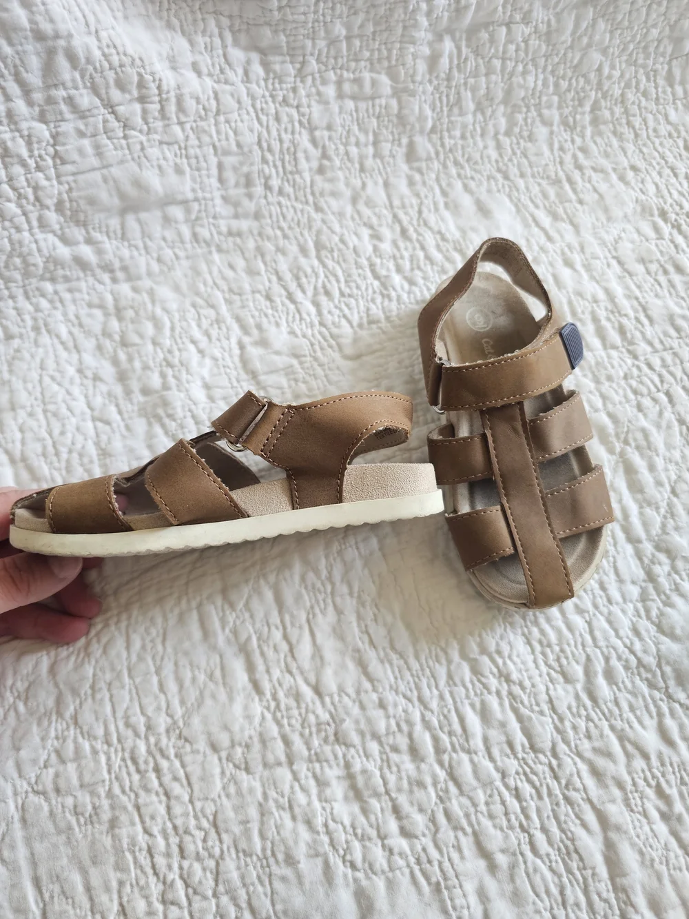 Cat & Jack Brown Kids' Strappy Sandals Boy 9 Child